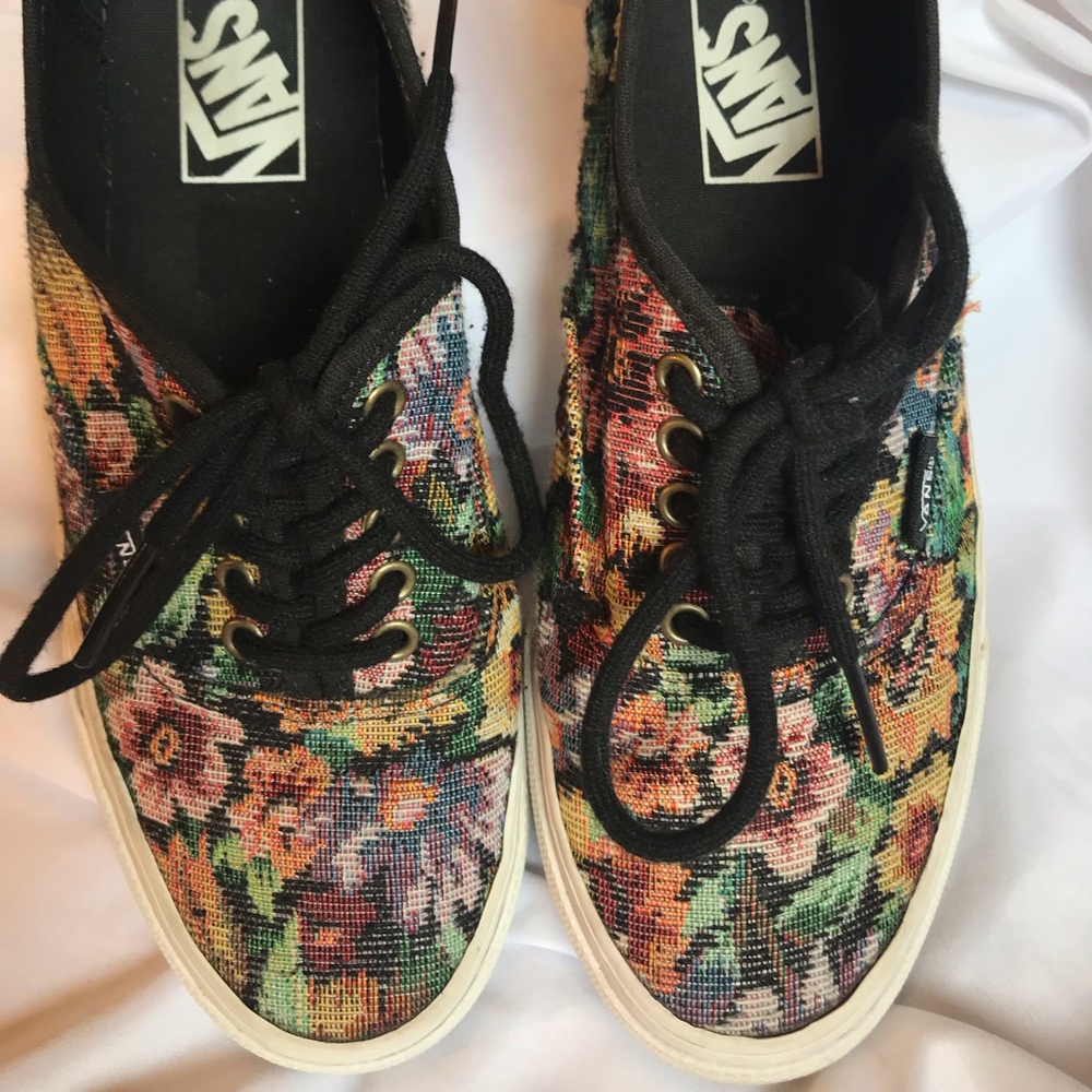 Black Floral Vans
